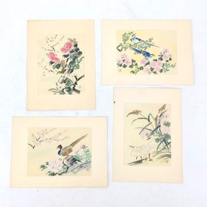 Lot of 4 Vintage Ukiyo-e Japanese Woodblock Prints